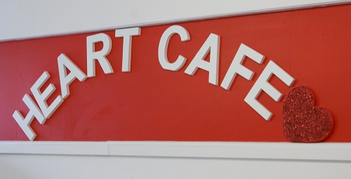 Heart cafe sign